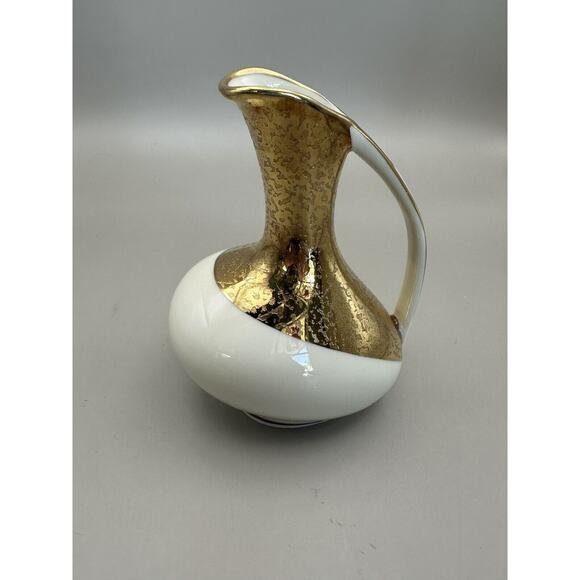 Vintage ALKA Bavaria Gold Frieze Porcelain 1950s Bud Vase/Pitcher - Picture 4 of 9